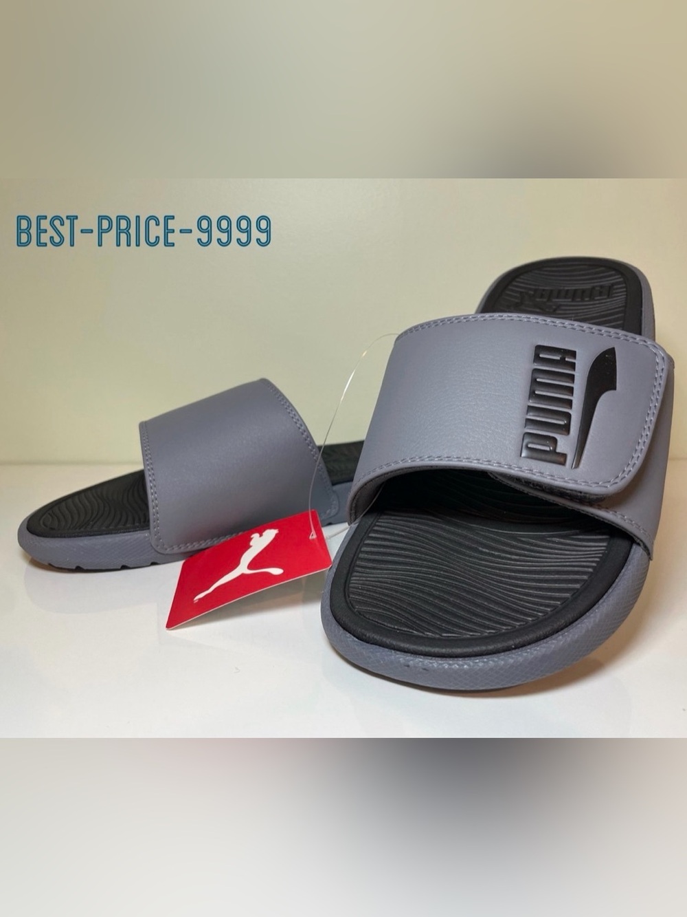 Puma - Size 7 - Mens Cool Cat 2.0 FS Slide Dark Gray Casual Sandals